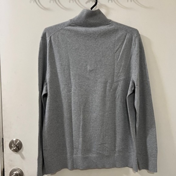 Banana Republic Mens Gray Blue Colorblock Cotton Cashmere Mock Neck Sweater Sz L - Picture 4 of 9